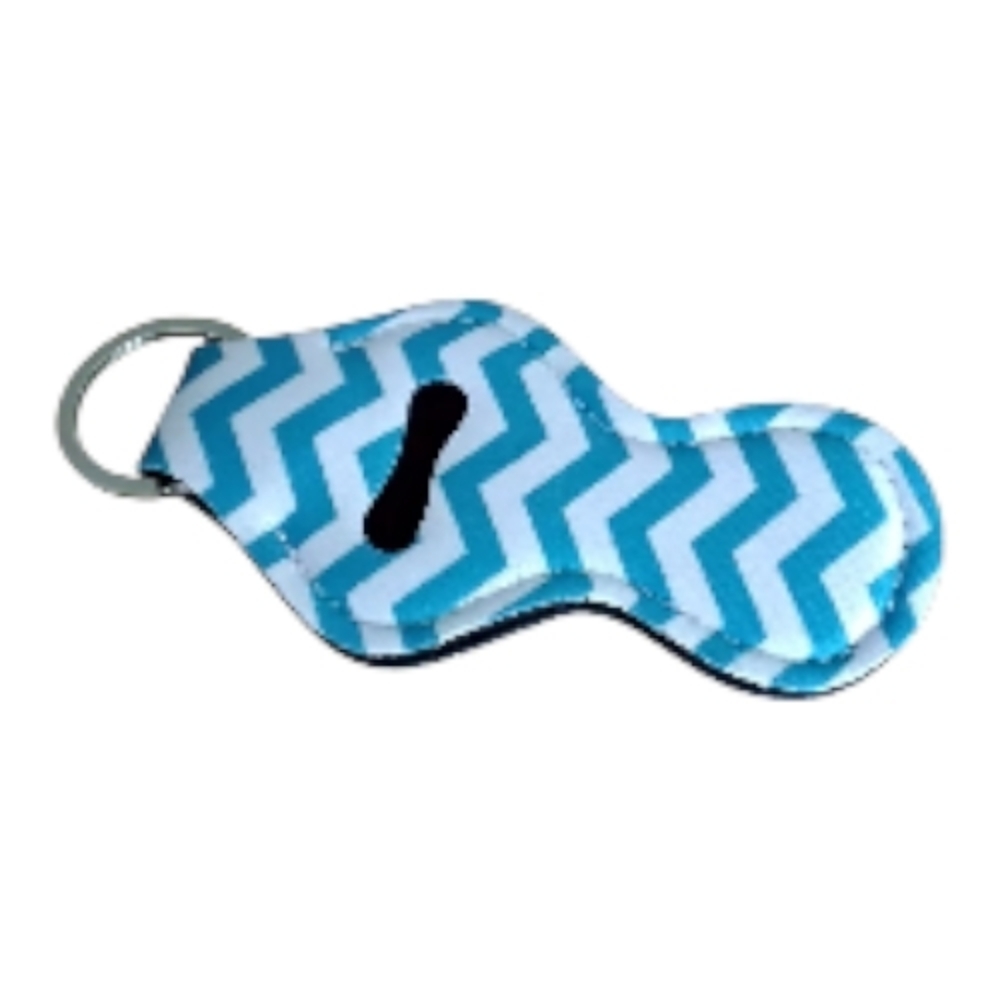 Blue Chevron Keychain Card Holder